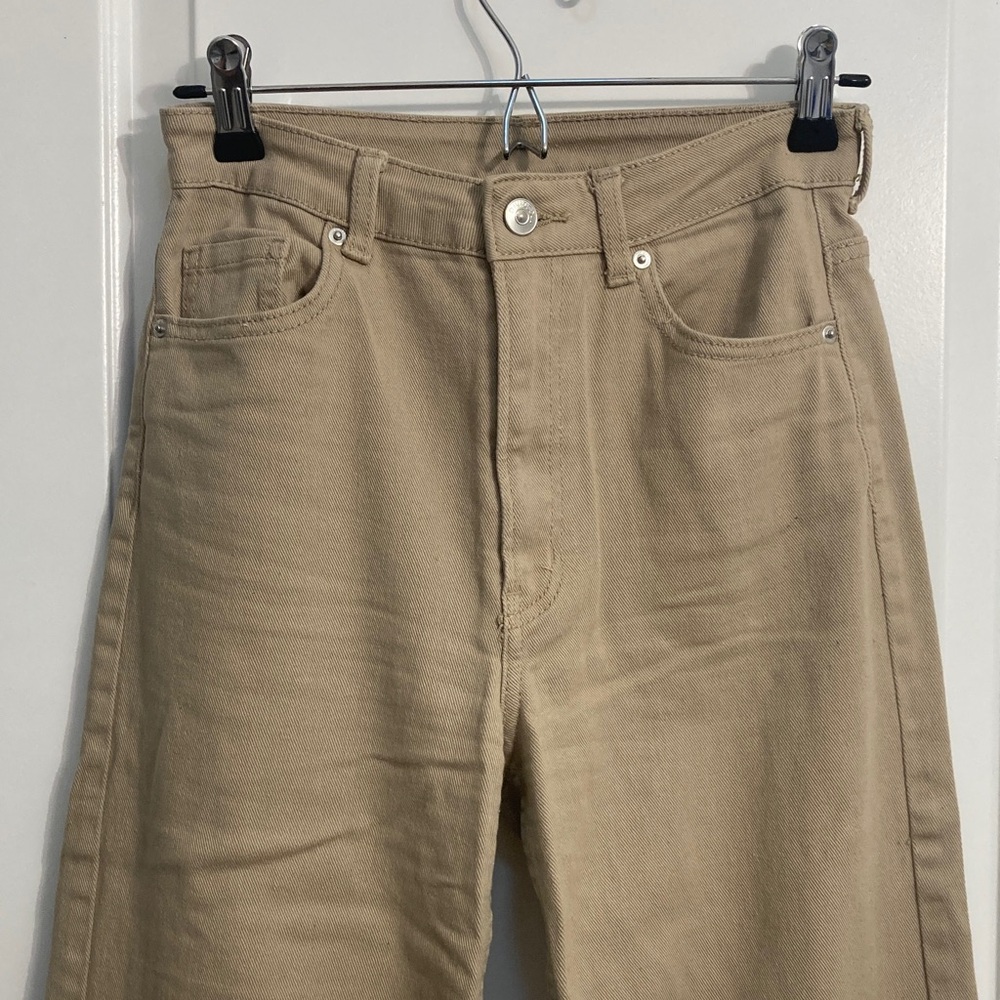 Tan High-Waisted Jeans